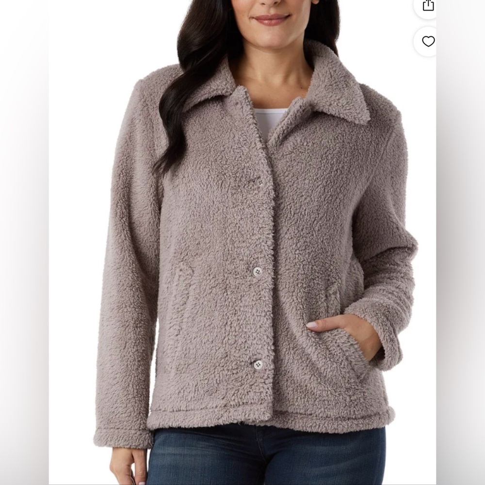 32 Degrees Women's cozy fleece button down jacket